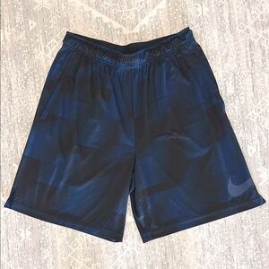 Nike DRI-FIT Printed Basketball Shorts Navy Blue Black
